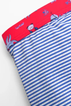Bañador bóxer estampado pulpos y rayas