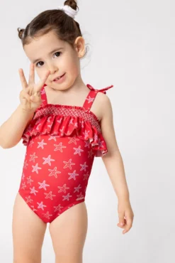 Bañador bóxer niño estampado cangrejos rojo