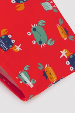 Bañador bóxer niño estampado cangrejos rojo