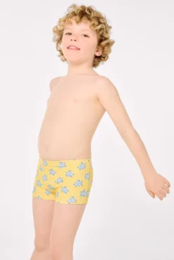 Bañador bóxer niño estampado tortugas amarillo