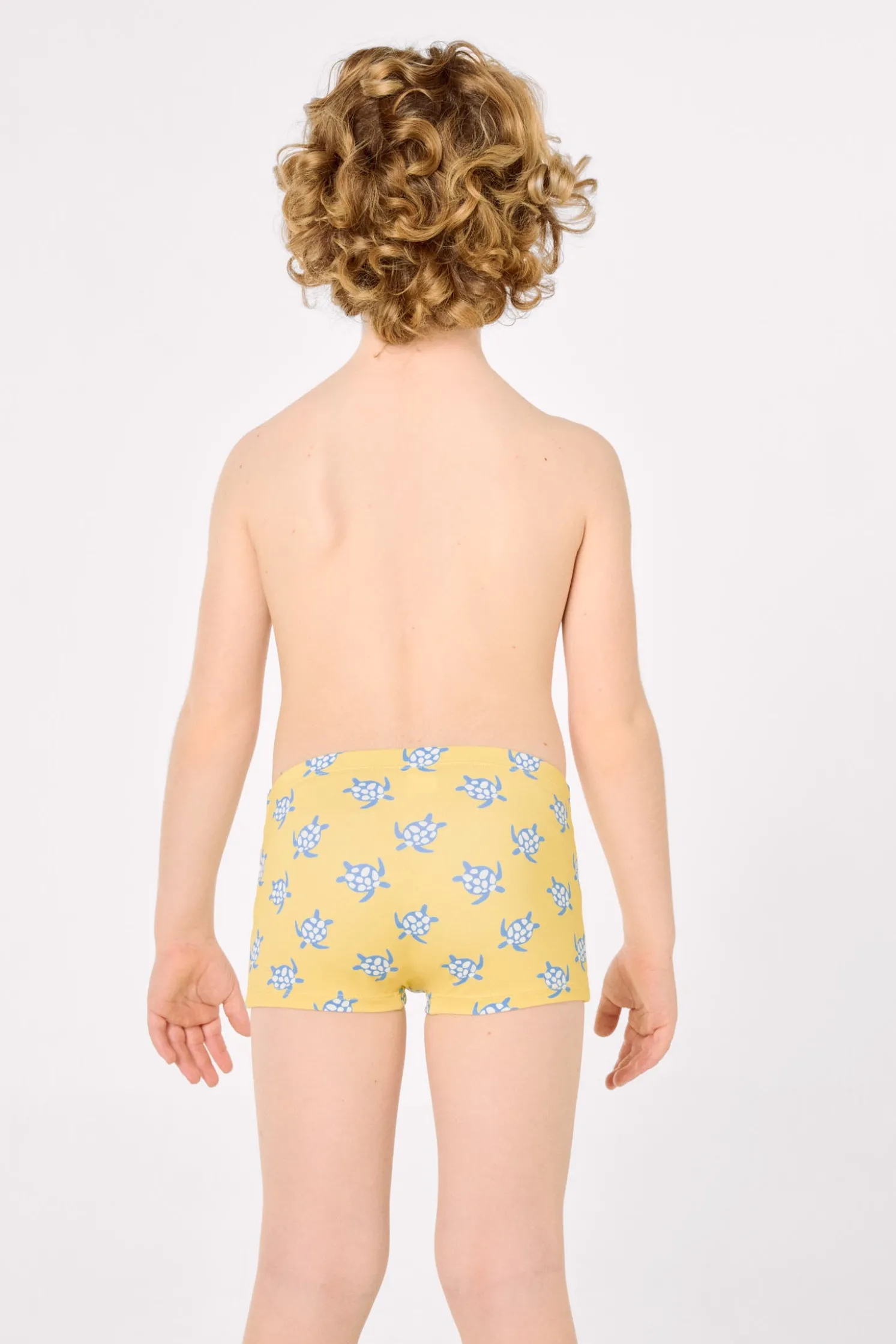 Bañador bóxer niño estampado tortugas amarillo