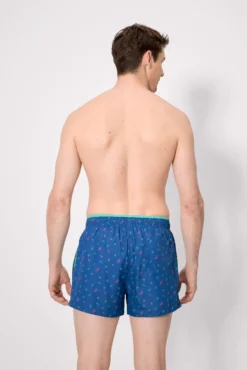 Bañador corto estampado bicicletas azul