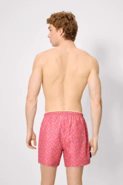 Bañador corto estampado cangrejos rosa