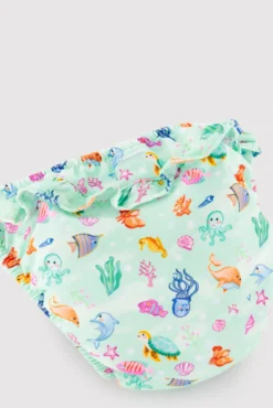 Bañador culetín antifugas bebé estampado fauna marina