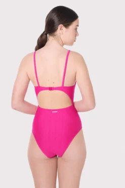 Bañador juvenil cut-out texturizado con lazos frontales