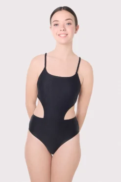 Bañador juvenil cut-out texturizado negro