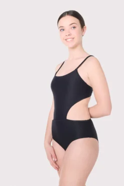 Bañador juvenil cut-out texturizado negro