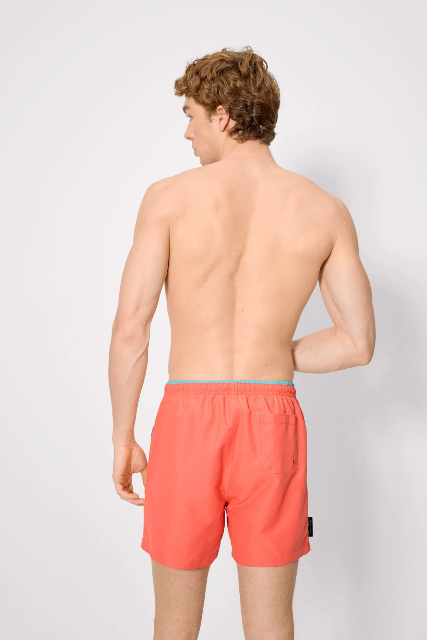 Bañador medio básico coral