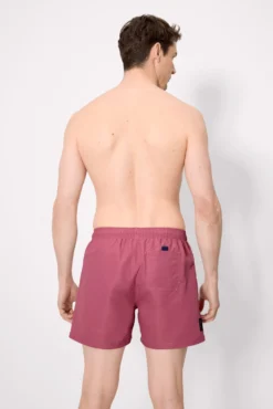 Bañador medio básico rosa oscuro empolvado