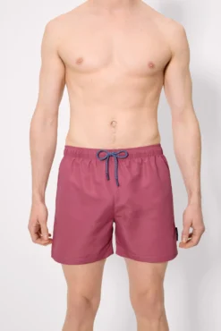 Bañador medio básico rosa oscuro empolvado
