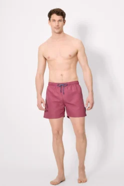 Bañador medio básico rosa oscuro empolvado