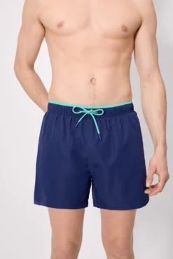 Bañador medio detalle cintura básico marino