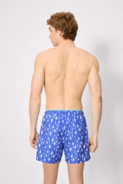Bañador medio estampado barcos veleros azul