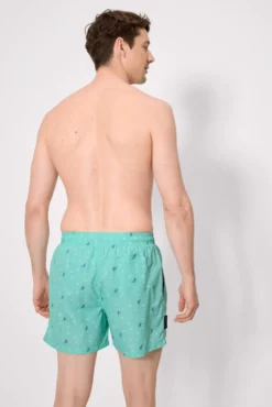 Bañador medio estampado bicicletas verde