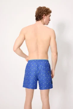 Bañador medio estampado cangrejos azul