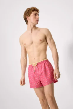 Bañador medio estampado cangrejos rosa