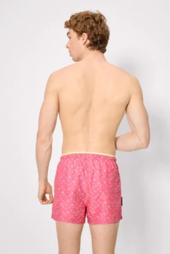 Bañador medio estampado cangrejos rosa