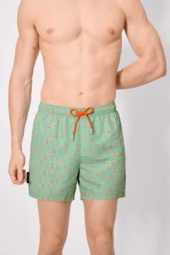 Bañador medio estampado flamencos