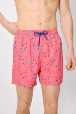 Bañador medio estampado palmeras y tablas de surf