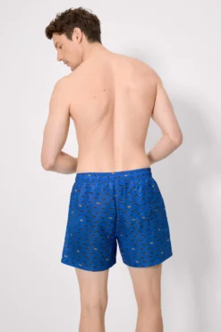 Bañador medio estampado perros salchichas azul