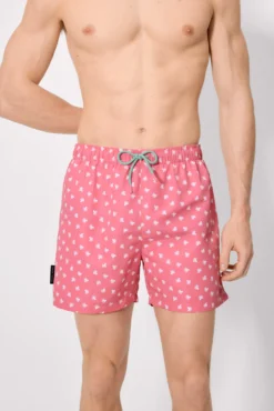 Bañador medio estampado pulpos rosa