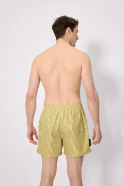 Bañador medio estampado rayas amarillo