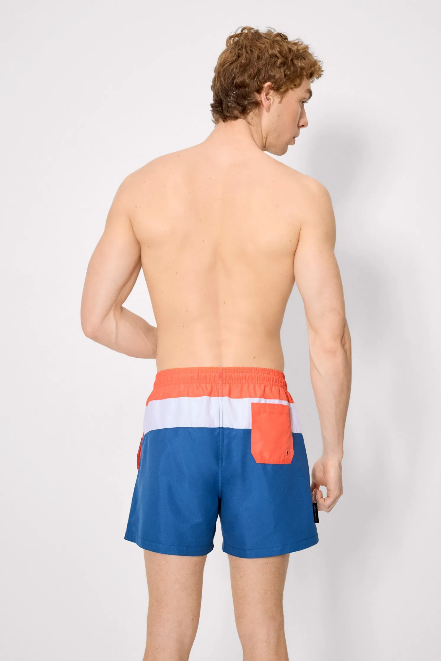 Bañador medio estampado rayas multicolor