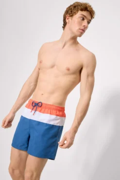 Bañador medio estampado rayas multicolor