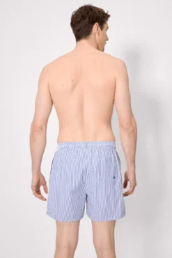 Bañador medio estampado rayas azules