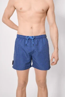 Bañador medio estampado étnico marino