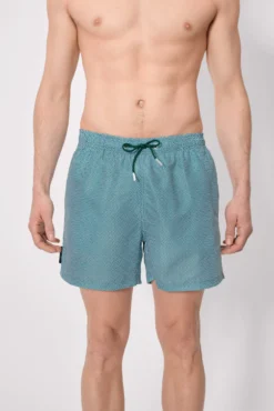 Bañador medio estampado étnico azul