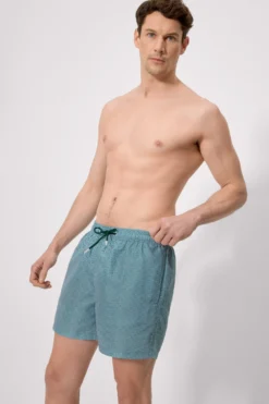 Bañador medio estampado étnico azul
