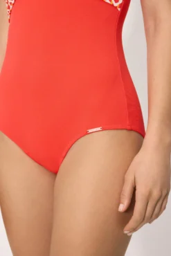Bañador moldeador con aro micropiqué estampado coral copa B
