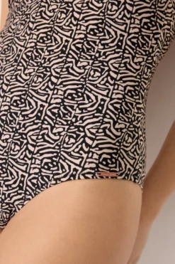 Bañador moldeador estampado con brillo detalles copa B