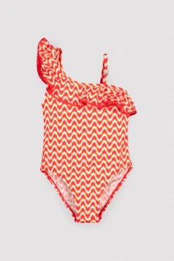 Bañador niña detalles volantes estampado étnico