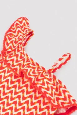 Bañador niña detalles volantes estampado étnico