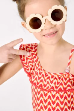 Bañador niña detalles volantes estampado étnico