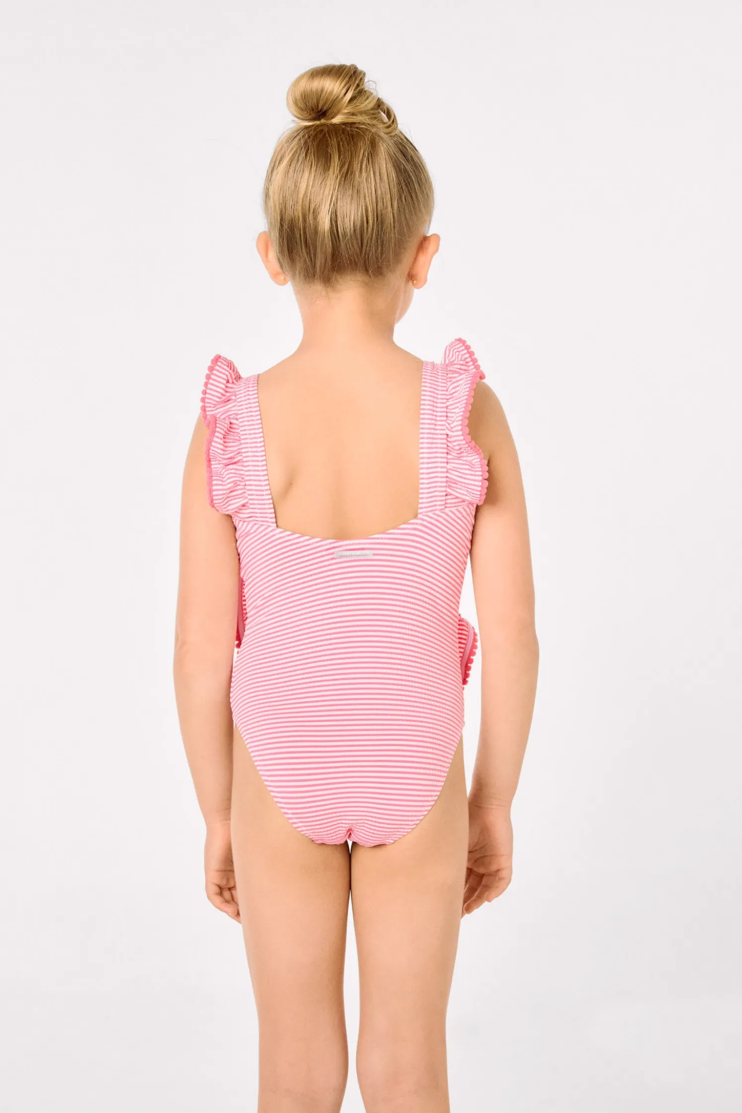 Bañador niña volates estampado rayas