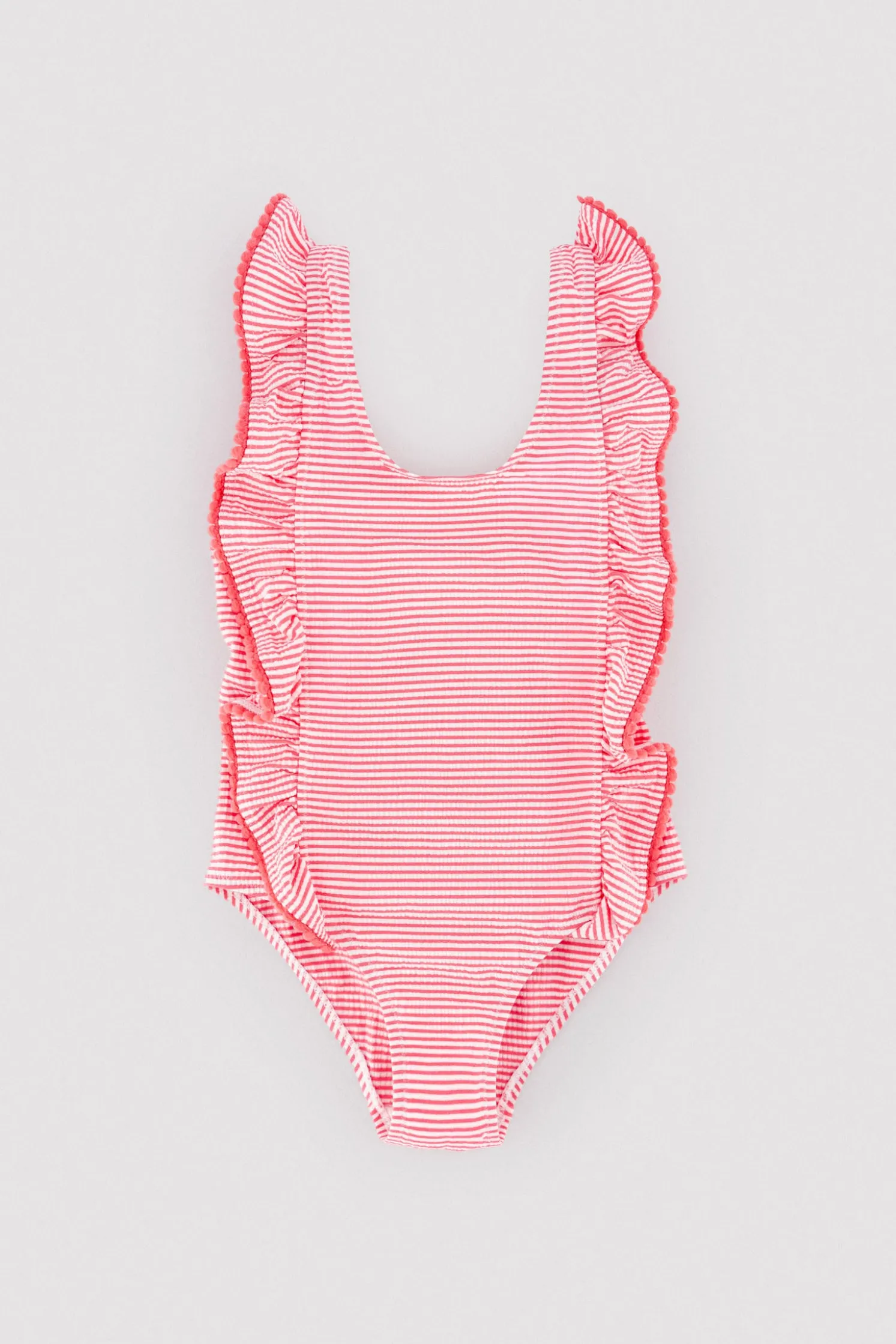 Bañador niña volates estampado rayas