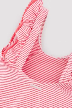 Bañador niña volates estampado rayas
