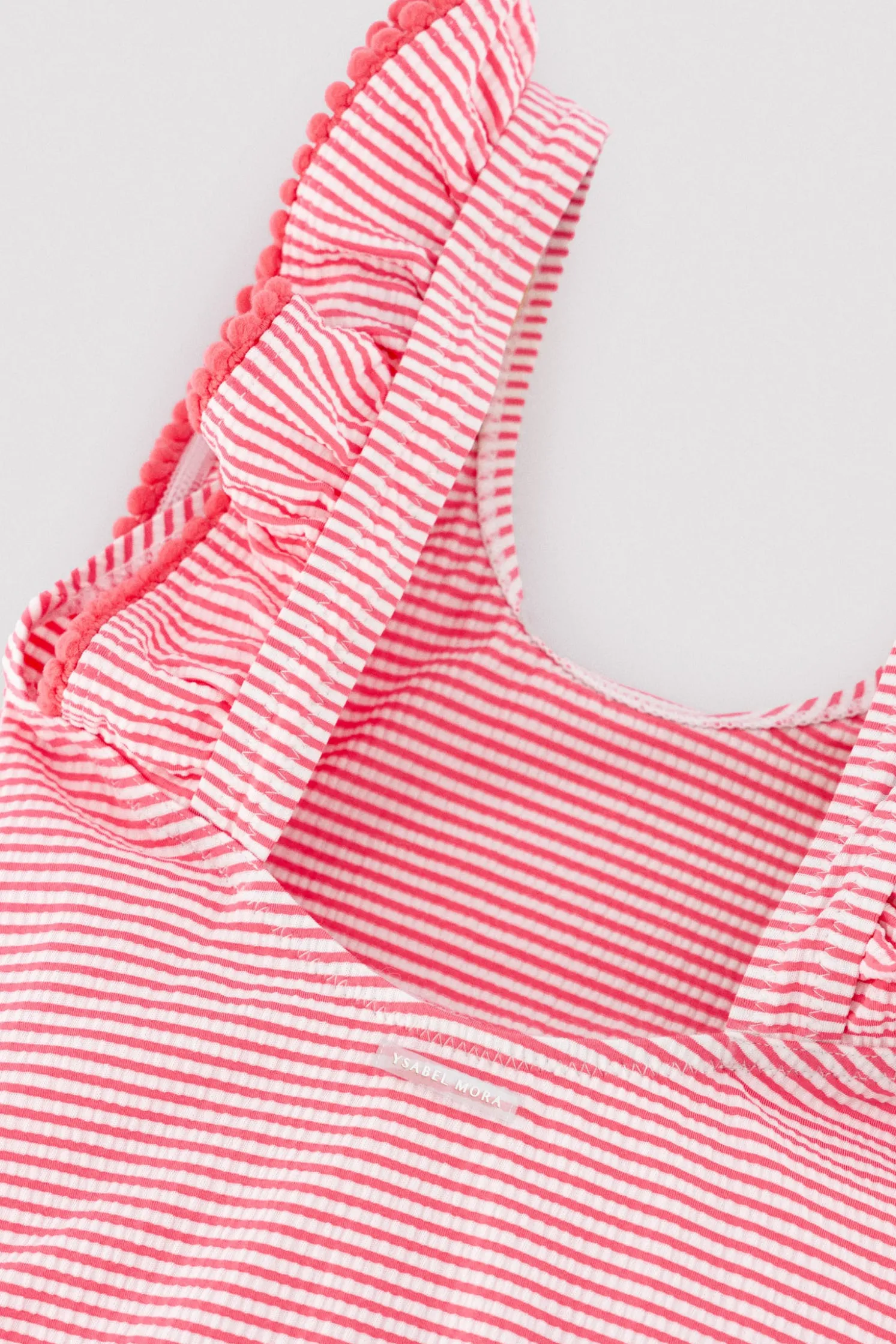 Bañador niña volates estampado rayas