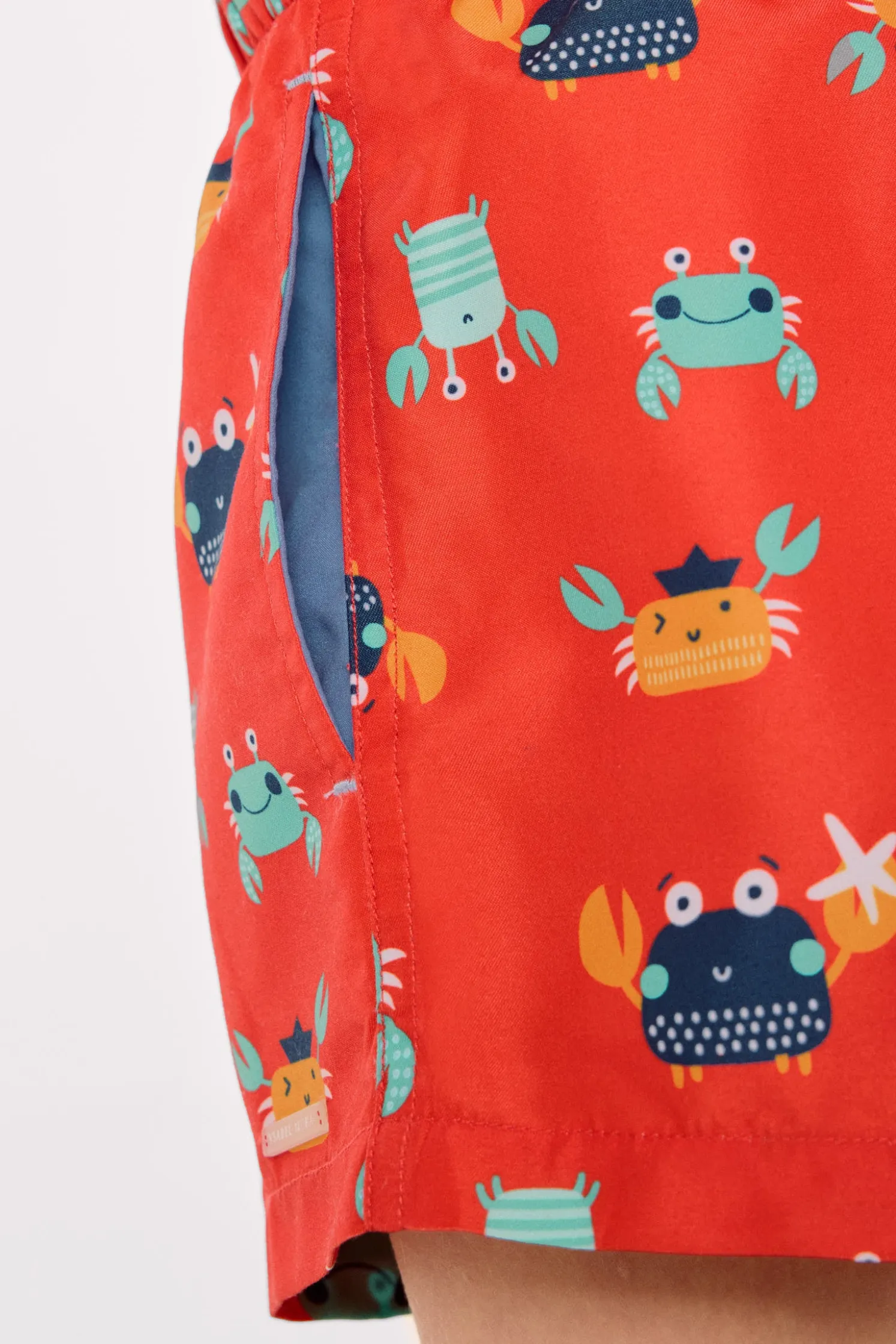 Bañador niño corto estampado cangrejos multicolor