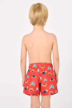 Bañador niño corto estampado cangrejos multicolor