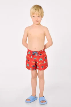 Bañador niño corto estampado cangrejos multicolor