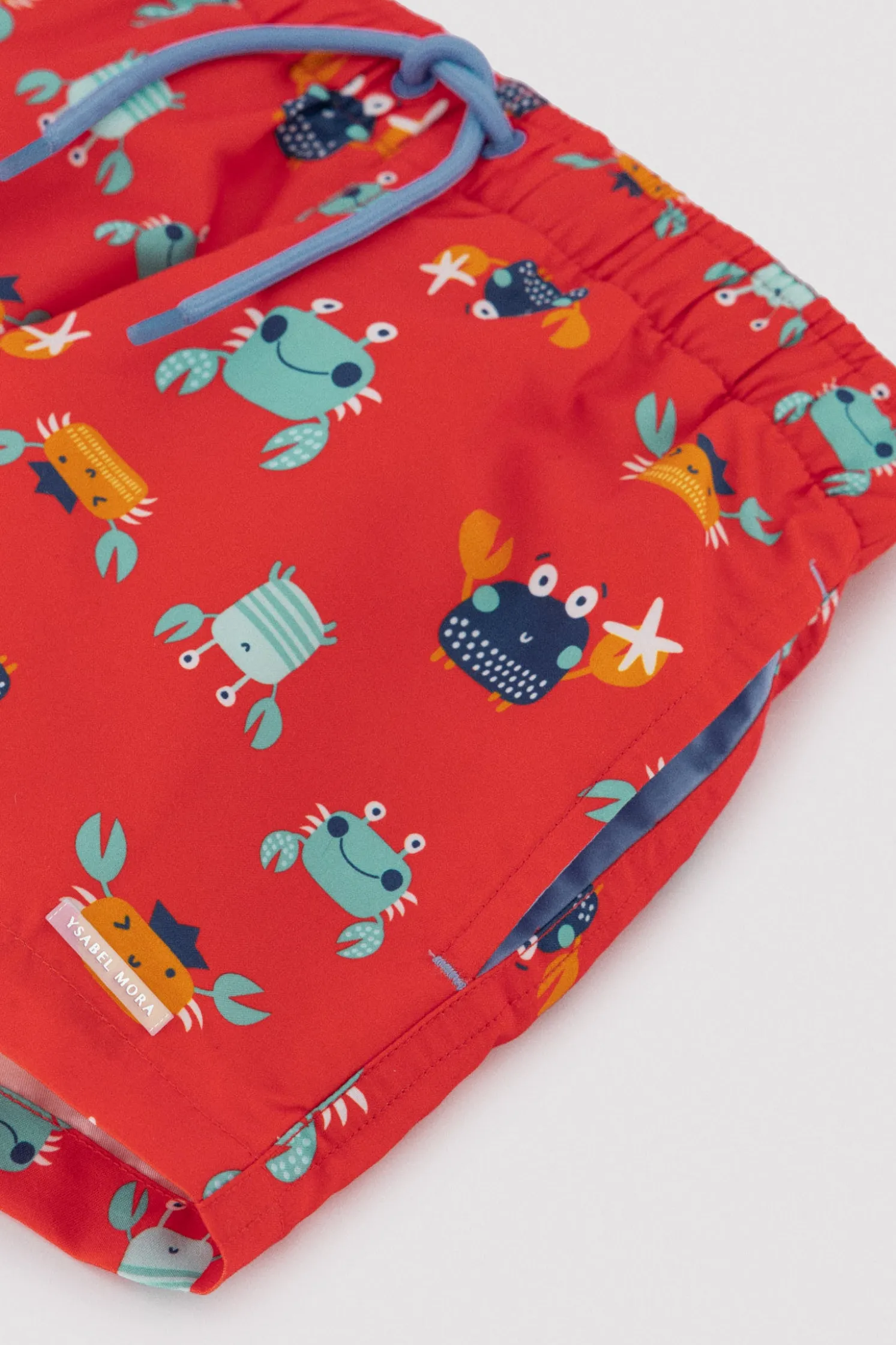 Bañador niño corto estampado cangrejos multicolor