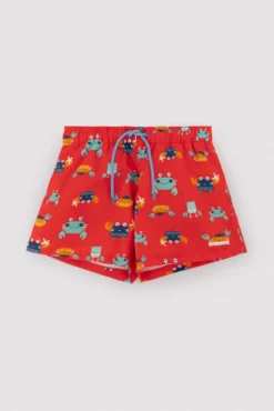 Bañador niño corto estampado cangrejos multicolor