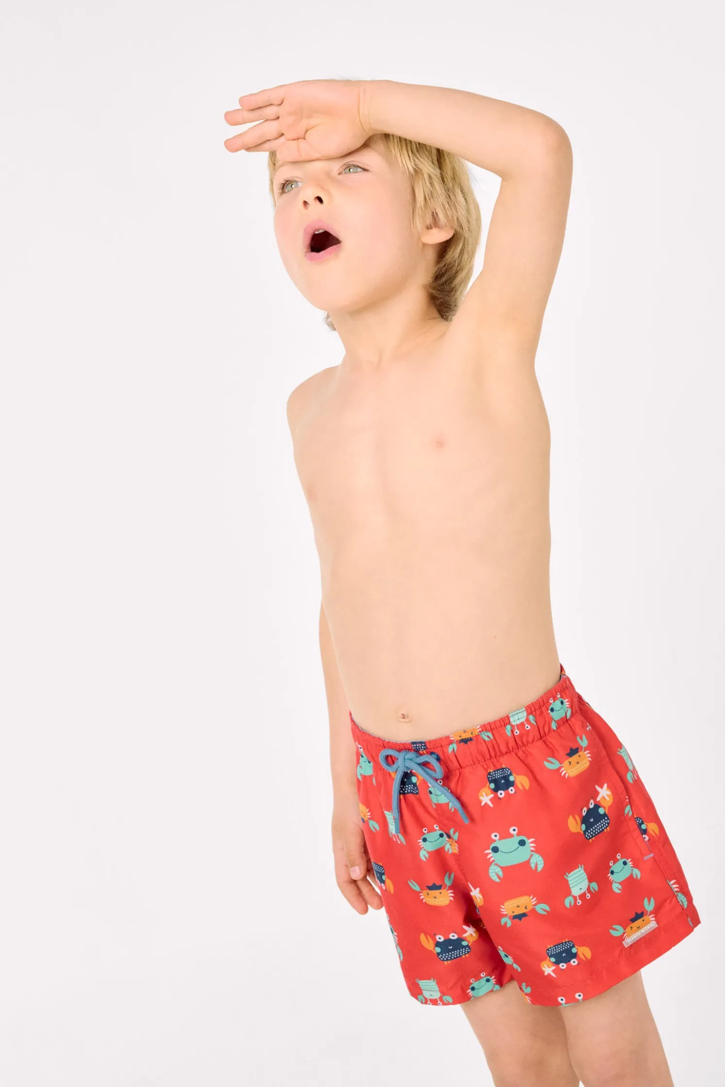 Bañador niño corto estampado cangrejos multicolor