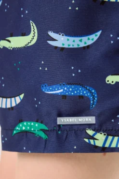 Bañador niño corto estampado cocodrilos multicolor