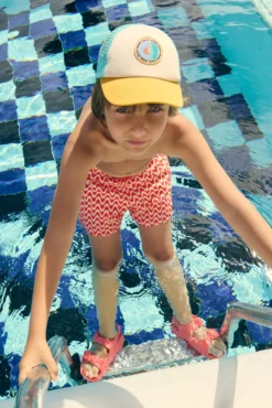 Bañador niño corto estampado étnico multicolor