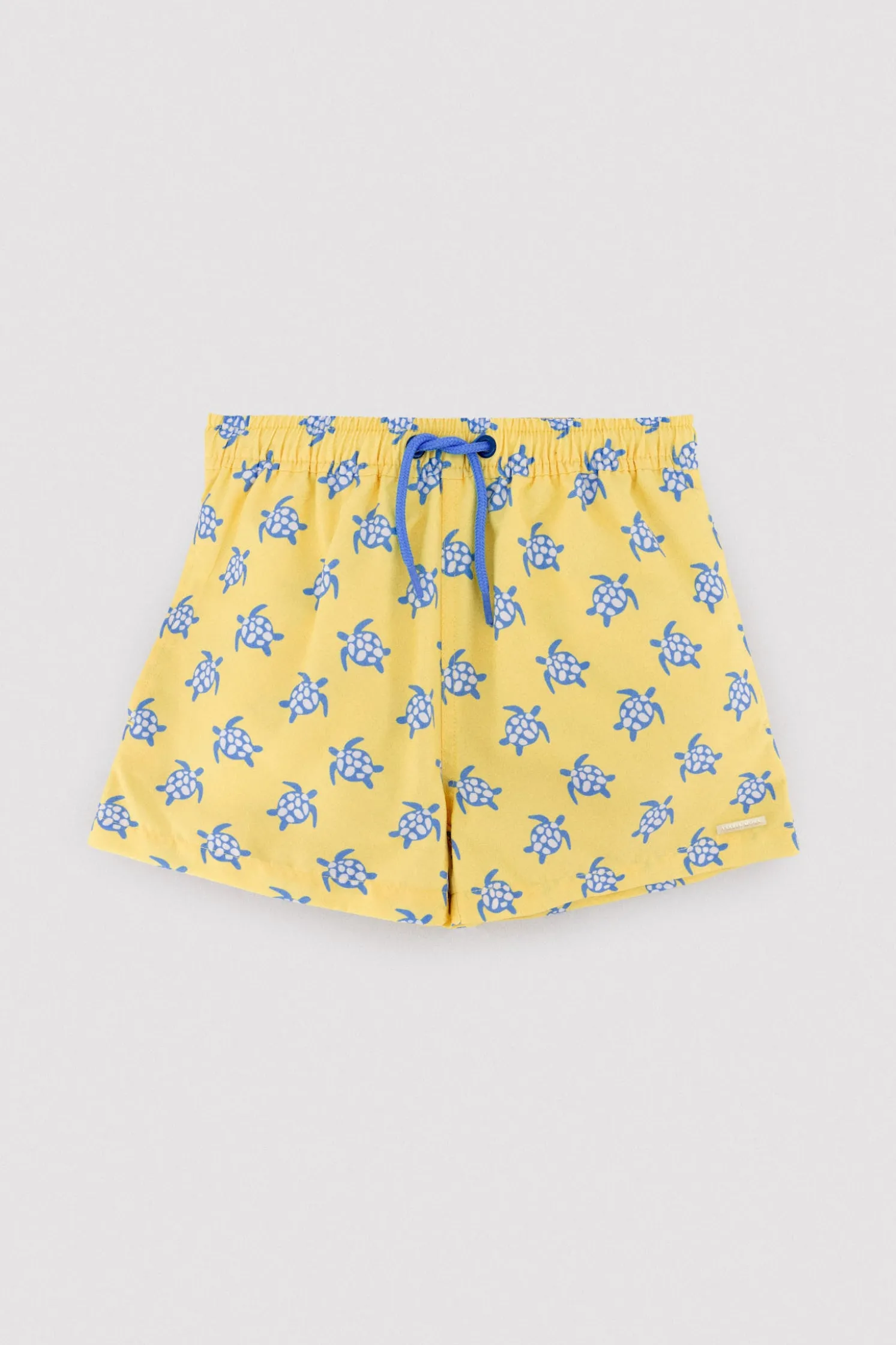 Bañador niño corto estampado tortugas amarillo